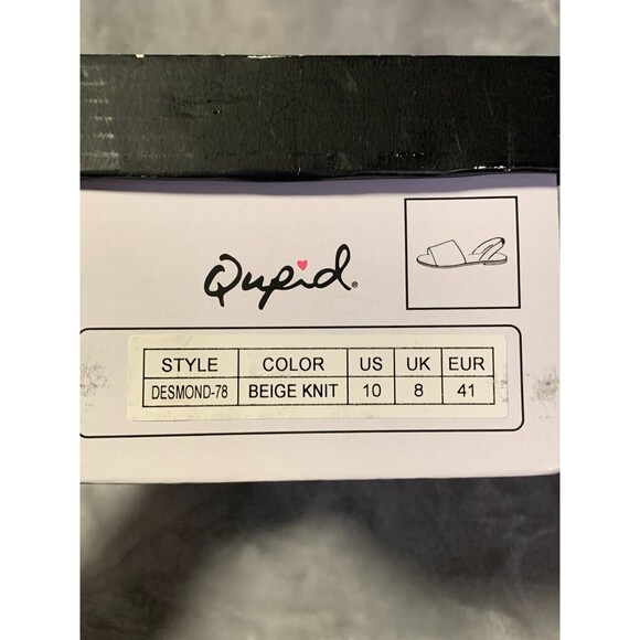 Qupid Sandals Women's 10 Cream Beige Open Toe Slingback Flat Desmond Vacation - Picture 11 of 11